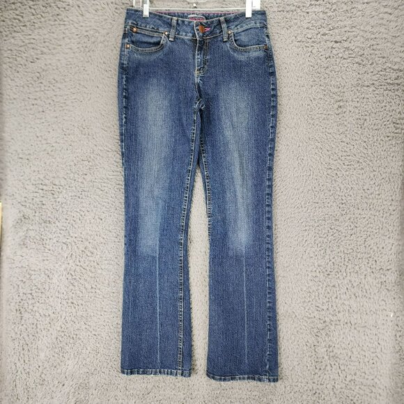 Wrangler Jeans Womens 5 Tall Dark Wash Stretch Mid Rise Bootcut - Picture 2 of 15